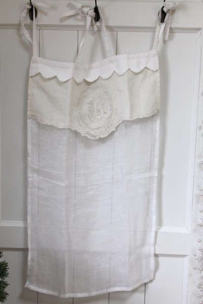 Vorhang Gardine Monogramm Shabby Vintage Deko Spitze Weiß Creme Bad Küche