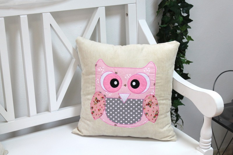 Eule sofakissen kissen rosa creme home & trend textilien