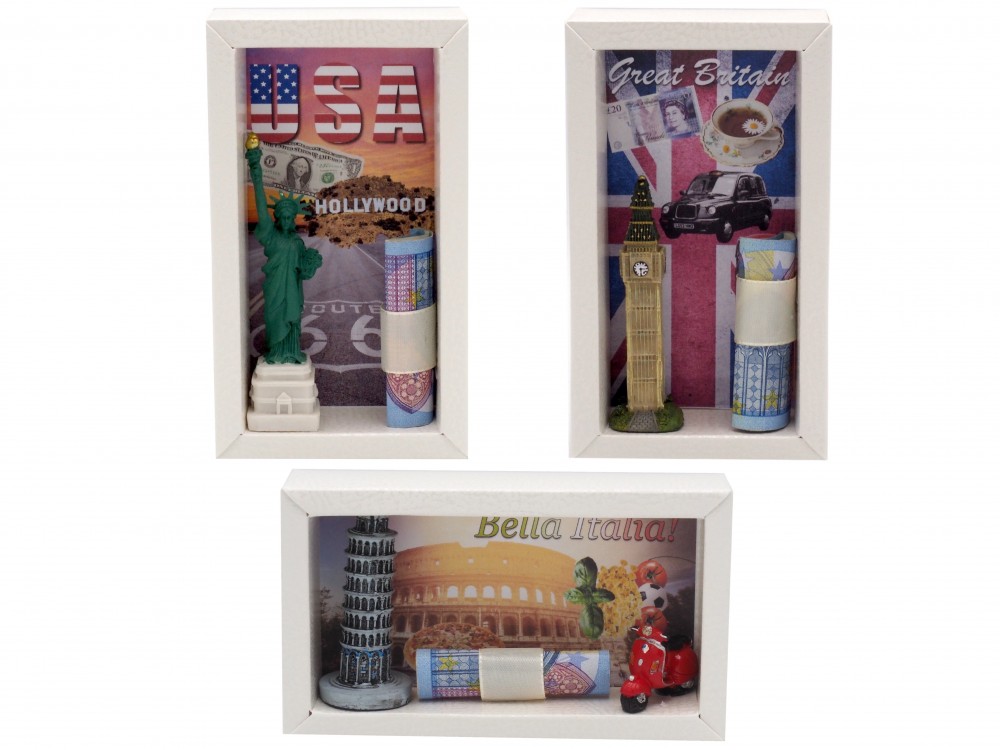 Geldgeschenk Verpackung Klein Reise USA England Ital